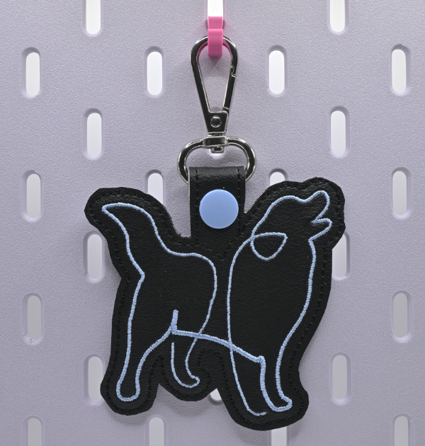 Dog Line Drawing Key Fob