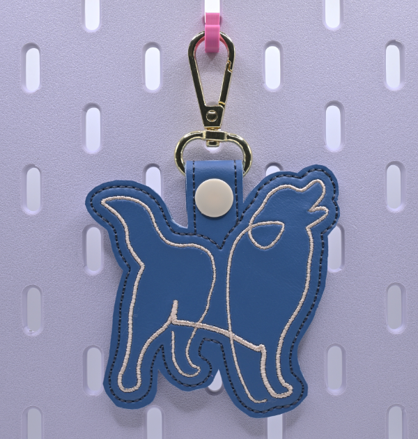 Dog Line Drawing Key Fob