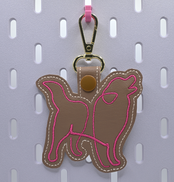 Dog Line Drawing Key Fob