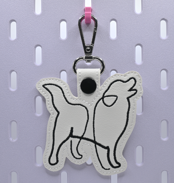 Dog Line Drawing Key Fob