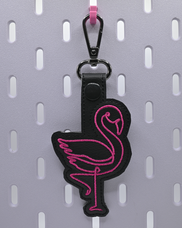 Flamingo Line Drawing Key Fob