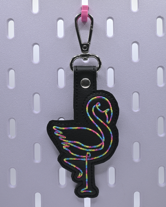 Flamingo Line Drawing Key Fob