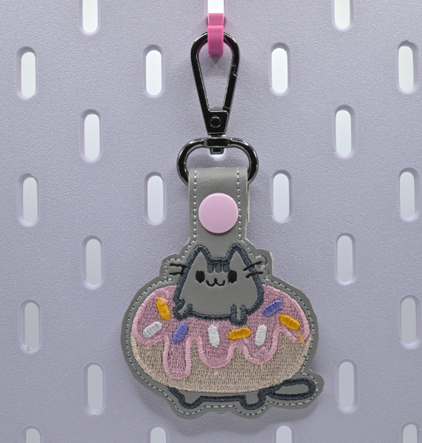 Cat in a Donut Key Fob