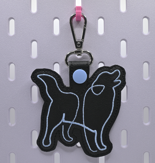 Dog Line Drawing Key Fob