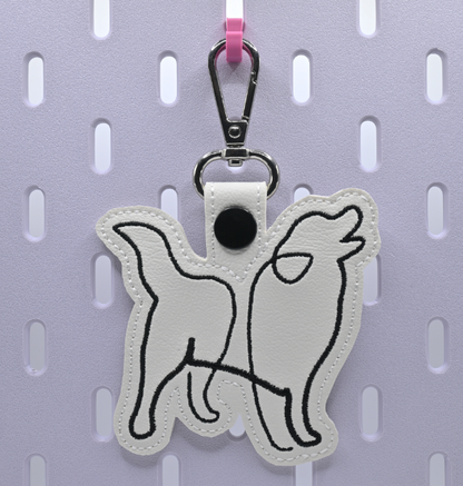 Dog Line Drawing Key Fob