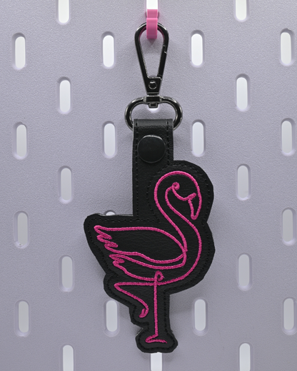 Flamingo Line Drawing Key Fob
