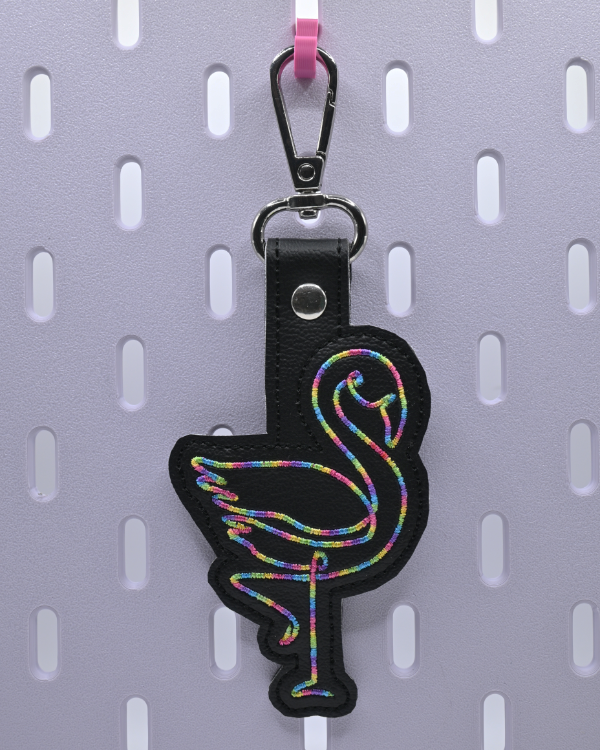Flamingo Line Drawing Key Fob