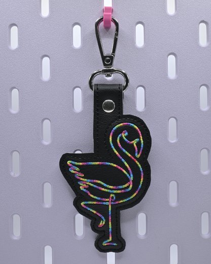 Flamingo Line Drawing Key Fob