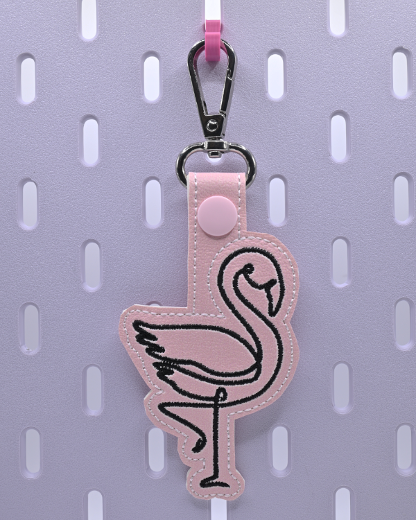 Flamingo Line Drawing Key Fob