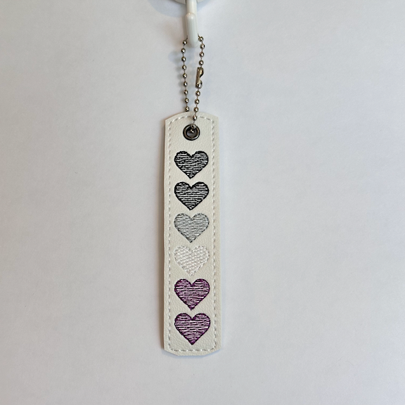 Asexual Hearts Key Chain - Medium