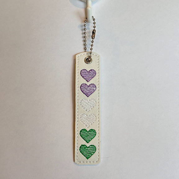 GenderQueer Hearts Key Chain - Medium