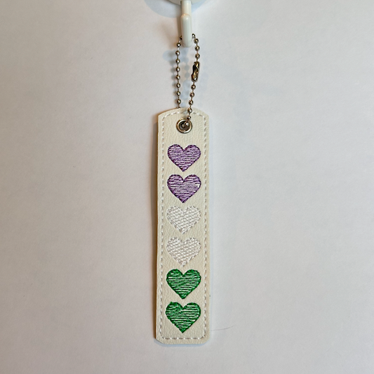 GenderQueer Hearts Key Chain - Medium