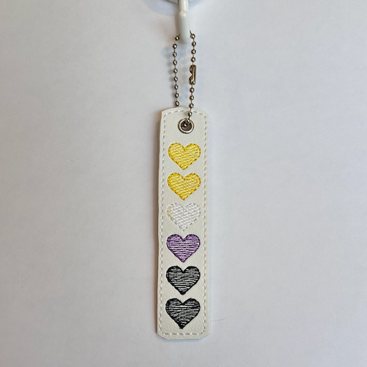 Nonbinary Hearts Key Chain - Medium