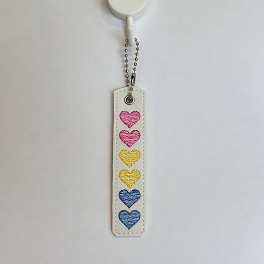 Pansexual Hearts Key Chain - Medium