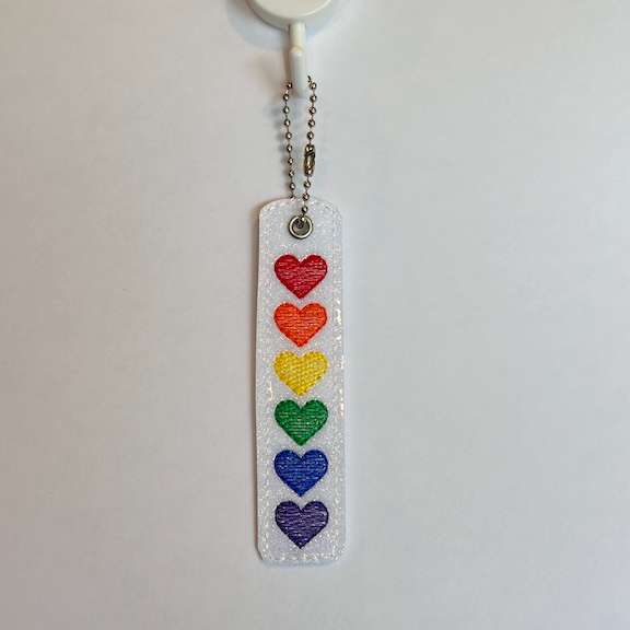 Rainbow Hearts Key Chain - Medium