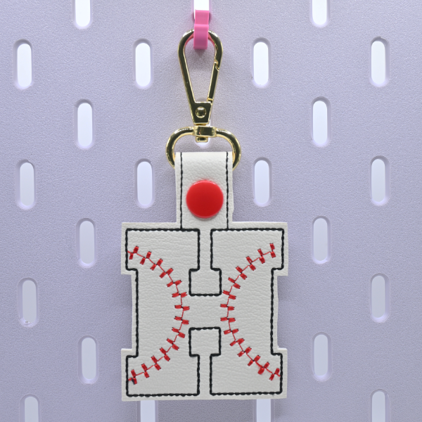 Baseball Letter Key Fob