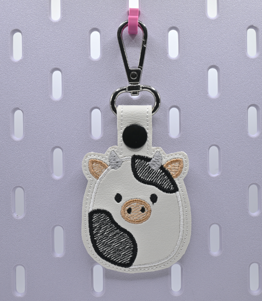 Round Cow Key Fob
