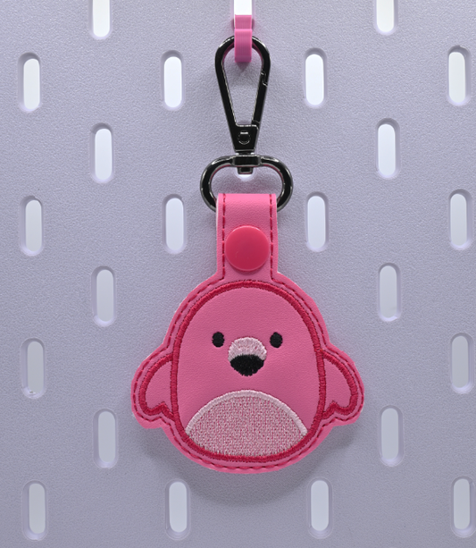 Round Flamingo Key Fob